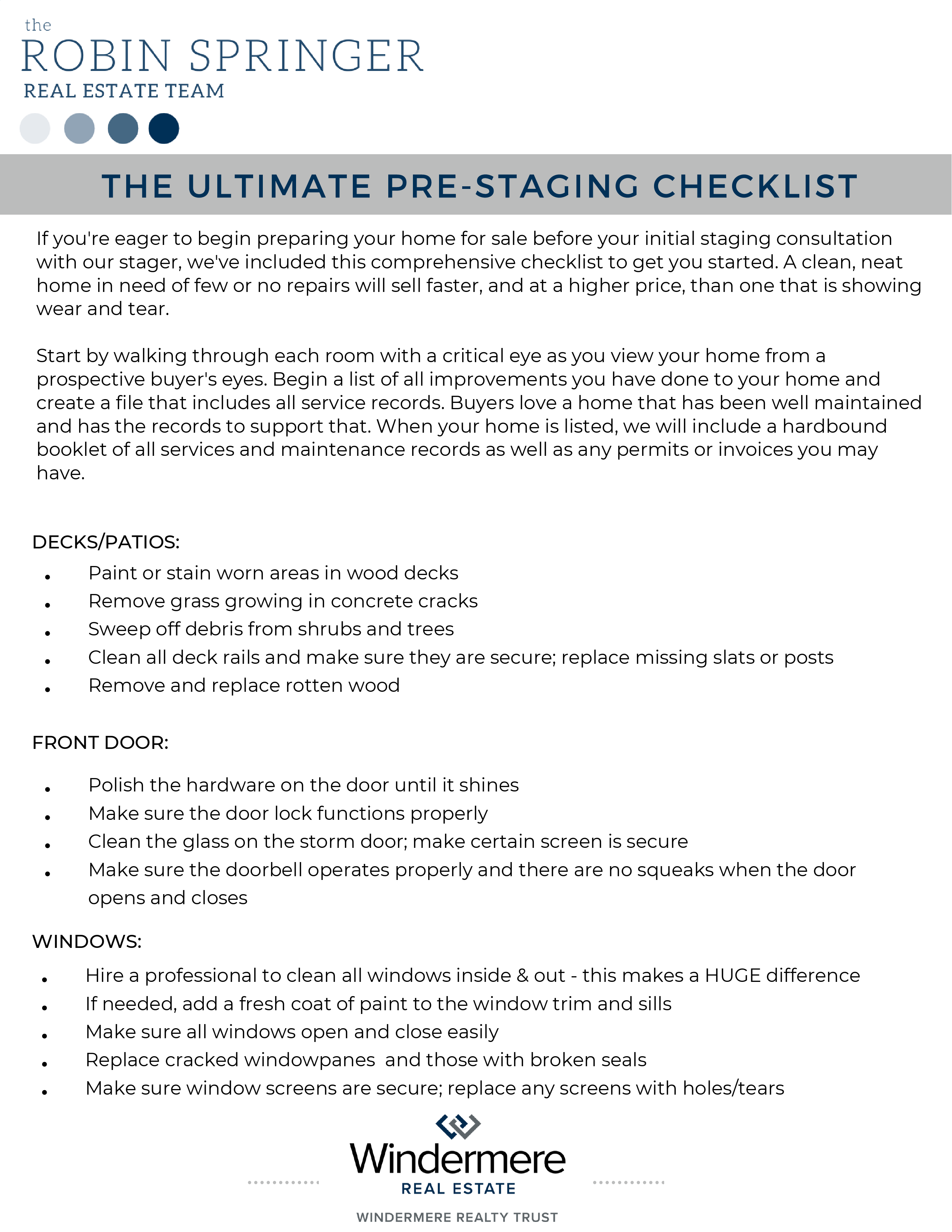 Pre Staging Checklist (1/3)