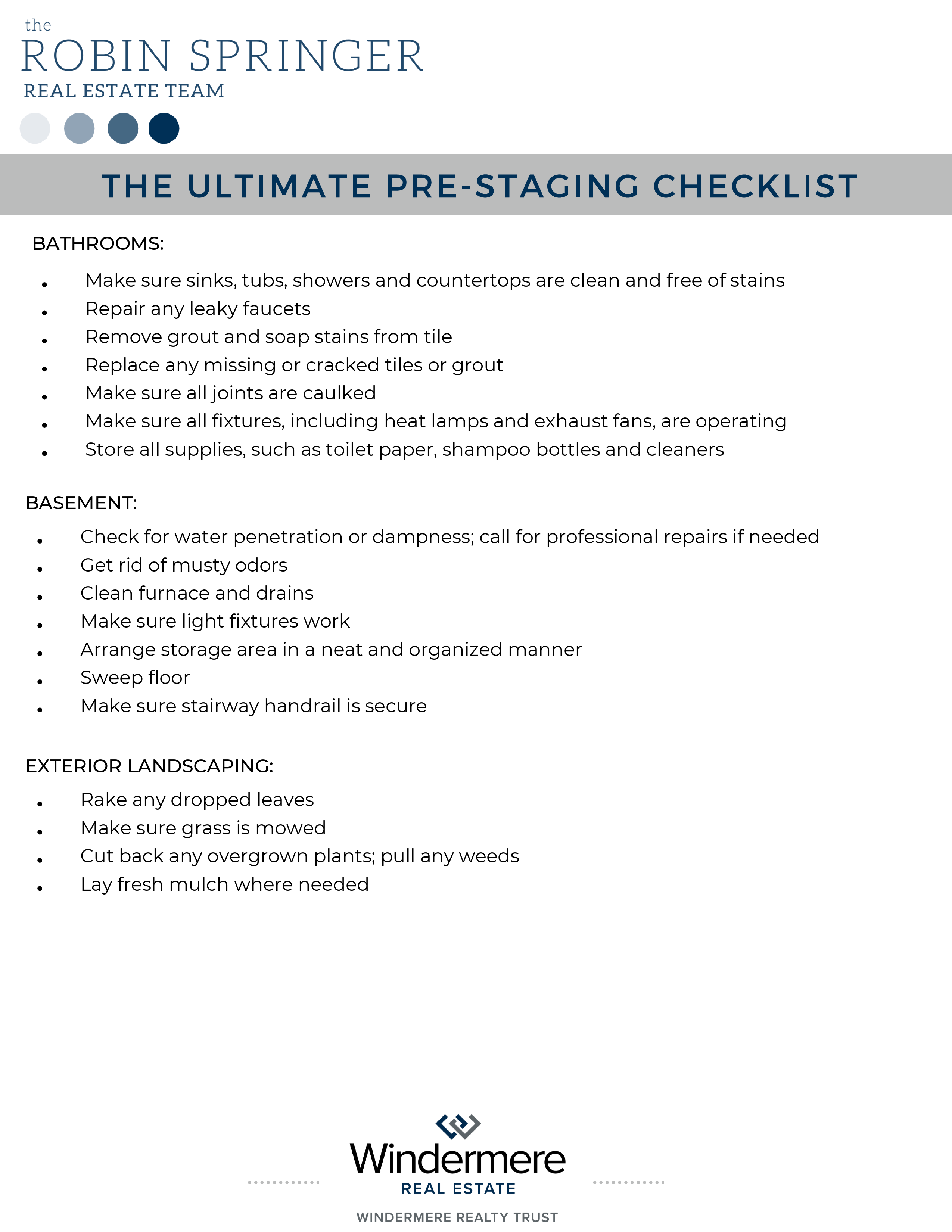 Pre Staging Checklist (3/3)