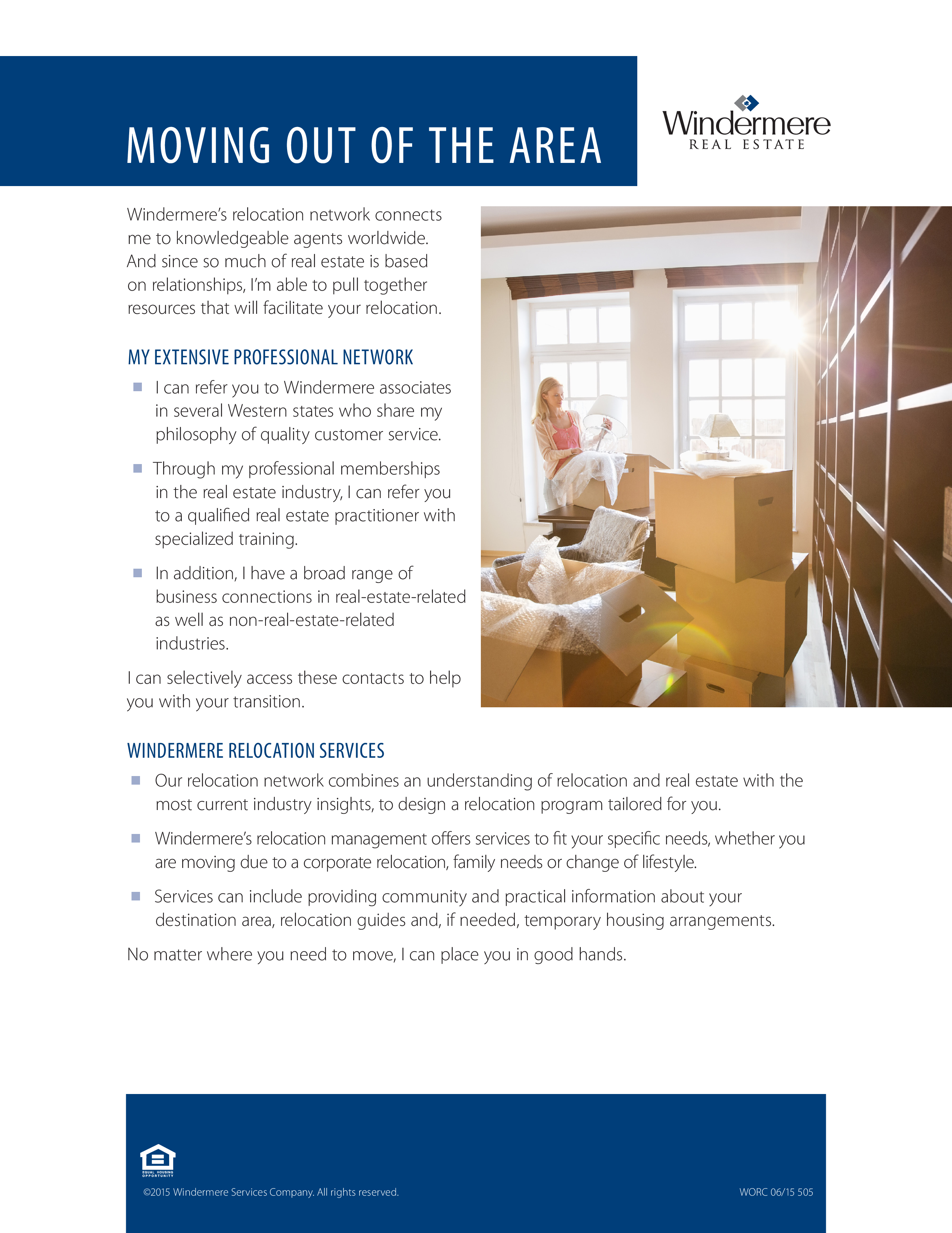 Moving Out of the Area
